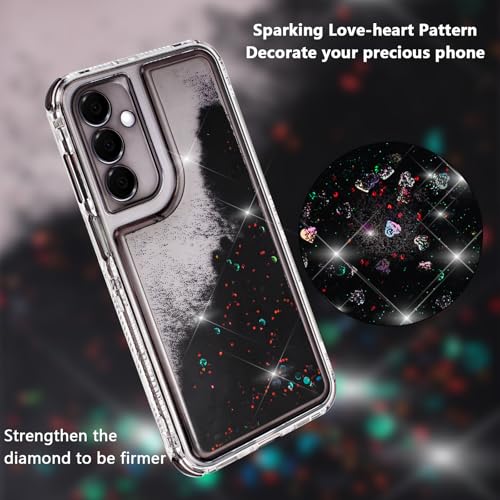 Designed for Galaxy A16 5G Phone Case with Liquid Glitter, 3-in-1 Military-Grade Protection & Sparkling Quicksand Design, Clear Anti-Yellowing Bling Samsung A16 5G Phone Case for Women 6.5” - image 4