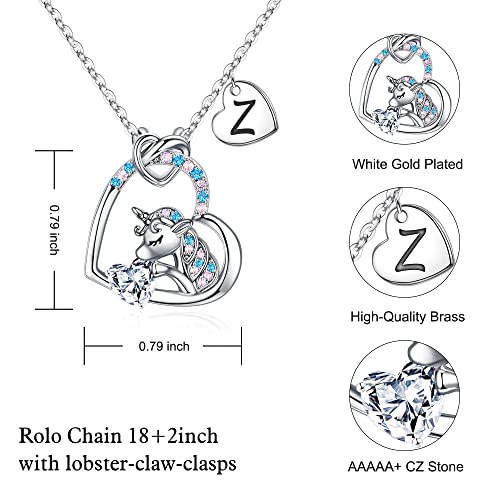 Unicorns Necklaces For Teen Girls, Unicorns Necklaces For Girls Little Girls Jewelry Unicorn Necklace For Girls Unicorns Gifts For Girls Jewelry For Teen Girls D Initial Necklaces For Teen Girls #TOP4