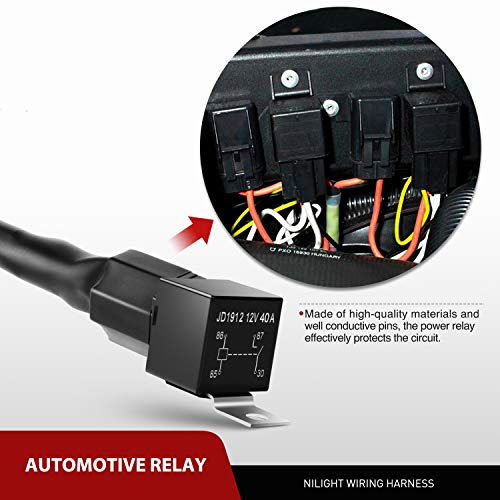 Image of Nilight - 10036W 14AWG 11.5 Feet DT Connector Wiring Harness Kit LED Light Bar 12V On Off Switch Power Relay Blade Fuse for Off Road Lights LED Work Light-2 Leads