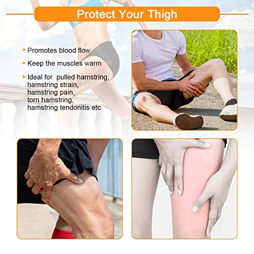Thigh Support Brace, Hamstring Wrap Compression Sleeve With Anti-Slip Strip Support Thigh Quad Sprains, Tendonitis, Strains, Pulled Muscle Injury Rehab And Recovery, Fits Men And Women (Black) #TOP1