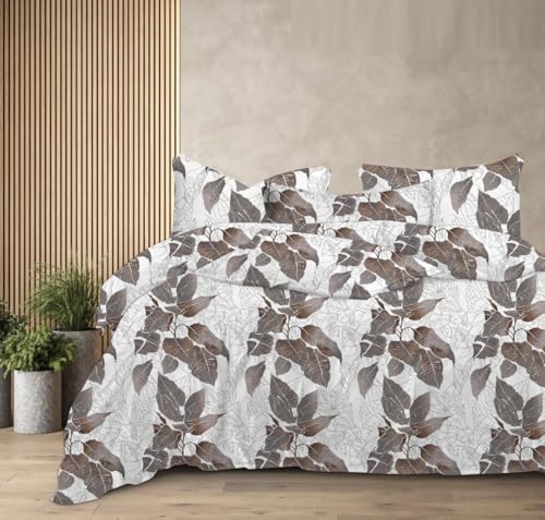 Image of The Royal King Collection 350 TC King Size Bedsheet with 2 King Size Pillow Covers| Beautiful Designer Flat Sheet | Luxury Soft Sheet (3pcs Set) |108x108 inches. (Multicolor-6607)