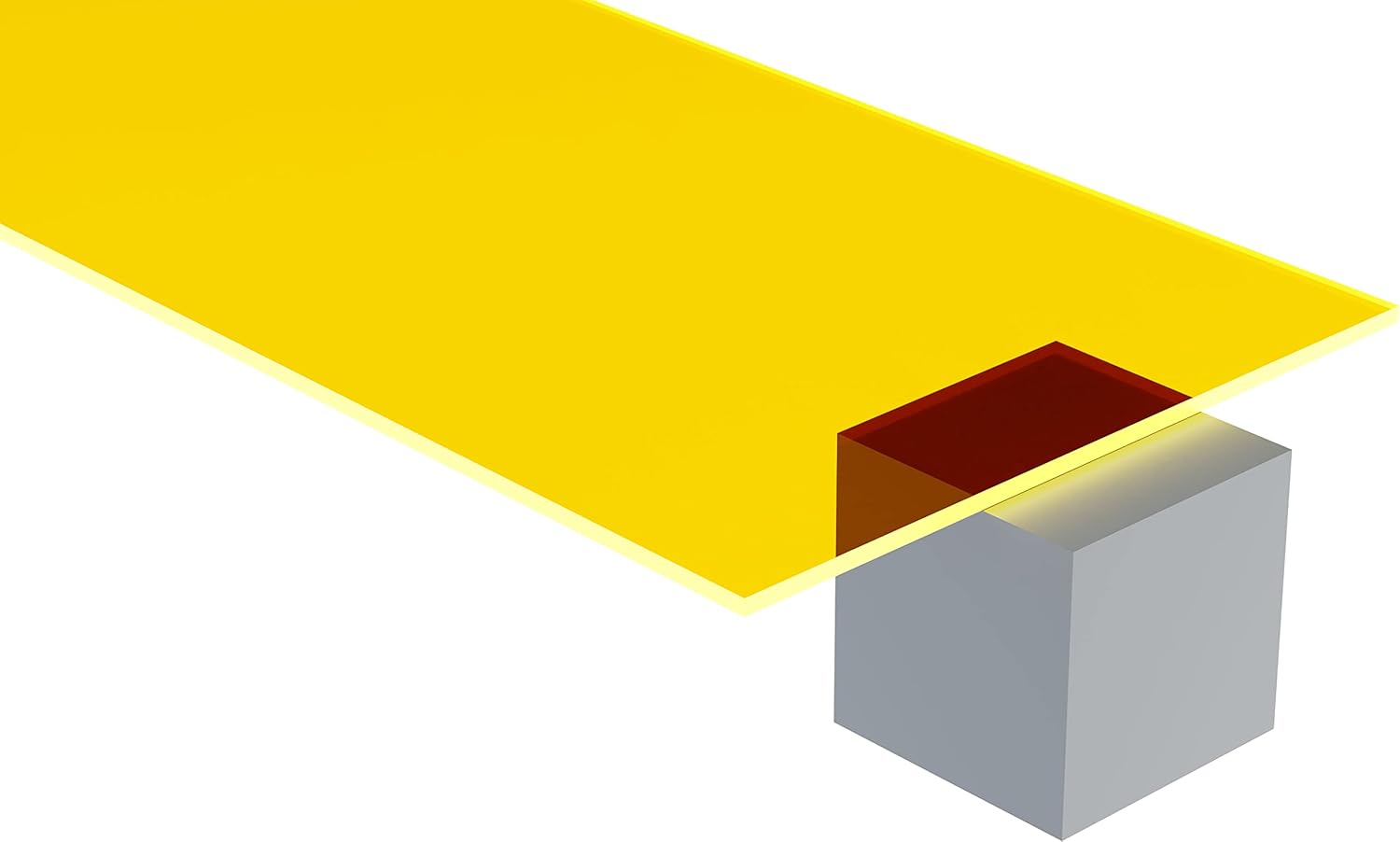9097 Fluorescent Yellow, Transparent, Acrylic Sheet, 3MM (1/8) Thick, 24 W x 24 L