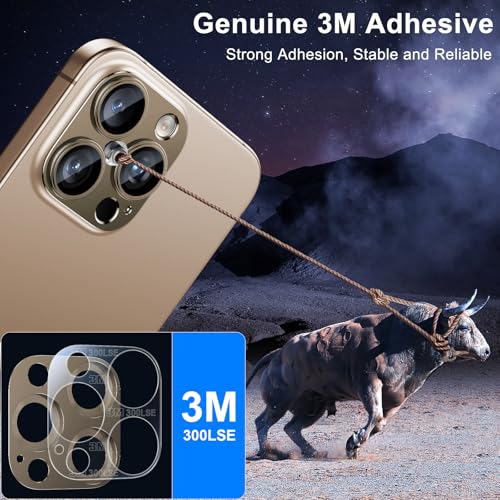 Image of Esanik Upgrade 2 Pack for iPhone 16 Pro /iPhone 16 Pro Max Camera Lens Protector, Aluminum Alloy Metal Matte Case Tempered Glass Camera Screen Cover, Scratch Resistant Case Friendly (Desert Titanium)