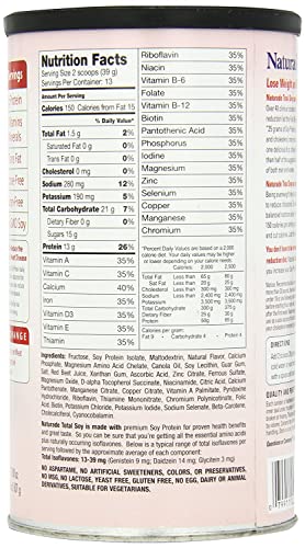 Naturade Total Soy Meal Replacement Soy Protein Blend, Strawberry Creme, 150 Calories Per Serving,13 Servings Per Tub #TOP5