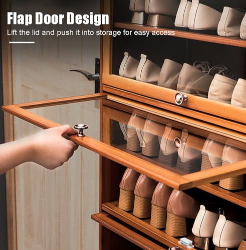 Armoire à chaussures grande capacité avec étagère à clapets compacte - 6