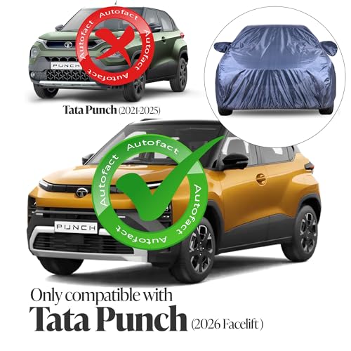 Image of Autofact Premium Car Cover for Punch 2026 Facelift | All Weather Water-Resistant Full Body Car Cover | Light-Weight Triple-Stitched Outdoor Shield with UV Protection, Dustproof & Heat-Resistant