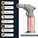 Dual Flame Butane Torch Gun - Refillable Luxury Hand Held Mini Blow Torch for Cooking, Creme Brulee, Soldering, Welding, & Resin Art - Adjustable Flame with Ignition Lock - Steel Blush by inZaynity