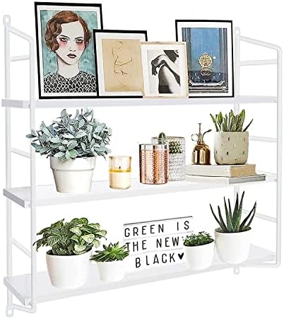 BOLUO White Wall Shelf Bathroom Shelves - Bedroom Kitchen Living Room Modern Book Shelf Floating Shelves 24 inch (610-W)