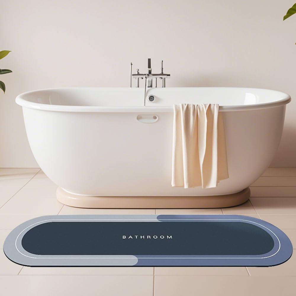 Tapis de bain imperméable Magic Mat bleu pour éviter les glissades au sol