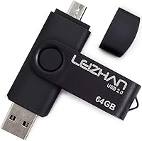 Vista 17 de Leizhan 32 GB OTG USB Flash Drive 64 gb128gb Pendrive de metal para teléfono inteligente Android Micro USB Pen Drive USB 2.0 para Samsung, Huawei