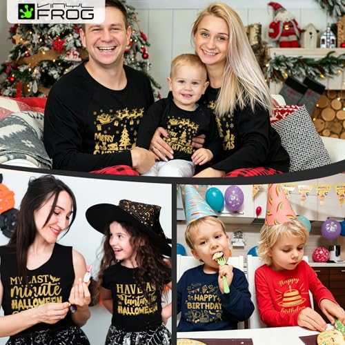 Image of VINYL FROG Gold Heat Transfer Vinyl Roll HTV for Cameo for DIY Garments,T-Shirts
