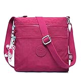 Dimensión de Bolso: 4cm (Ancho) x 21cm (Longitud) x 22cm (Altura). Bolsos de Nylon vintage es Conveniente para que usted pueda ordenar las cosas.