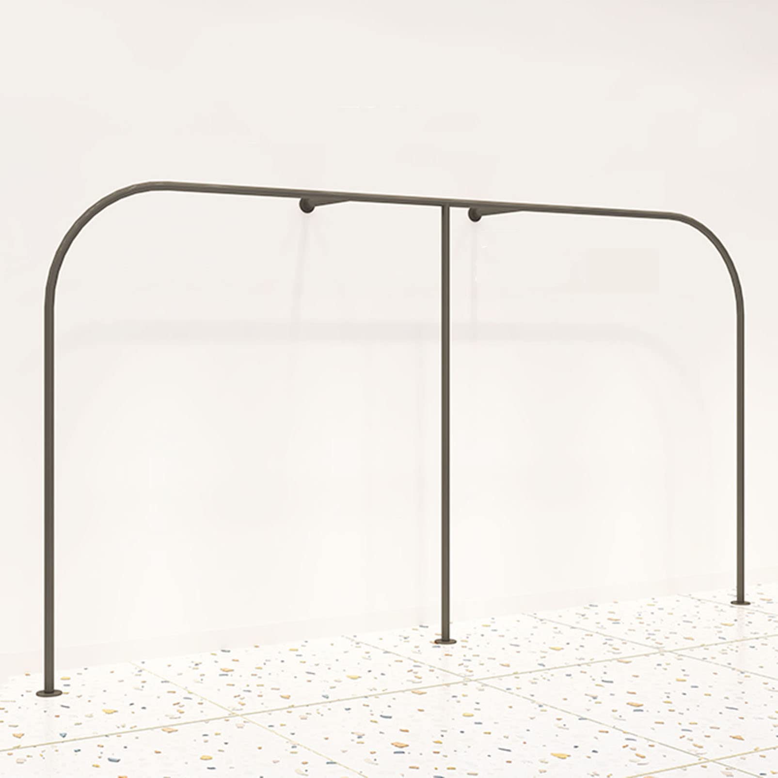 YNBSHGAA Industrial Pipe Clothes Rack Retail Display Shelf, Wall Mounted Clothes Storage Pipe Shelf, Boutique Store Hanger Multi-Purpose Hanging Rod Clothes Bar, Closet Organizati,Black-Length 250CM