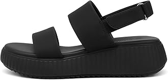 Rihero Women's Comfortable Walking Sandals Casual Summer Outdoor Open Toe Low Flatform Platform Wedge Sandals