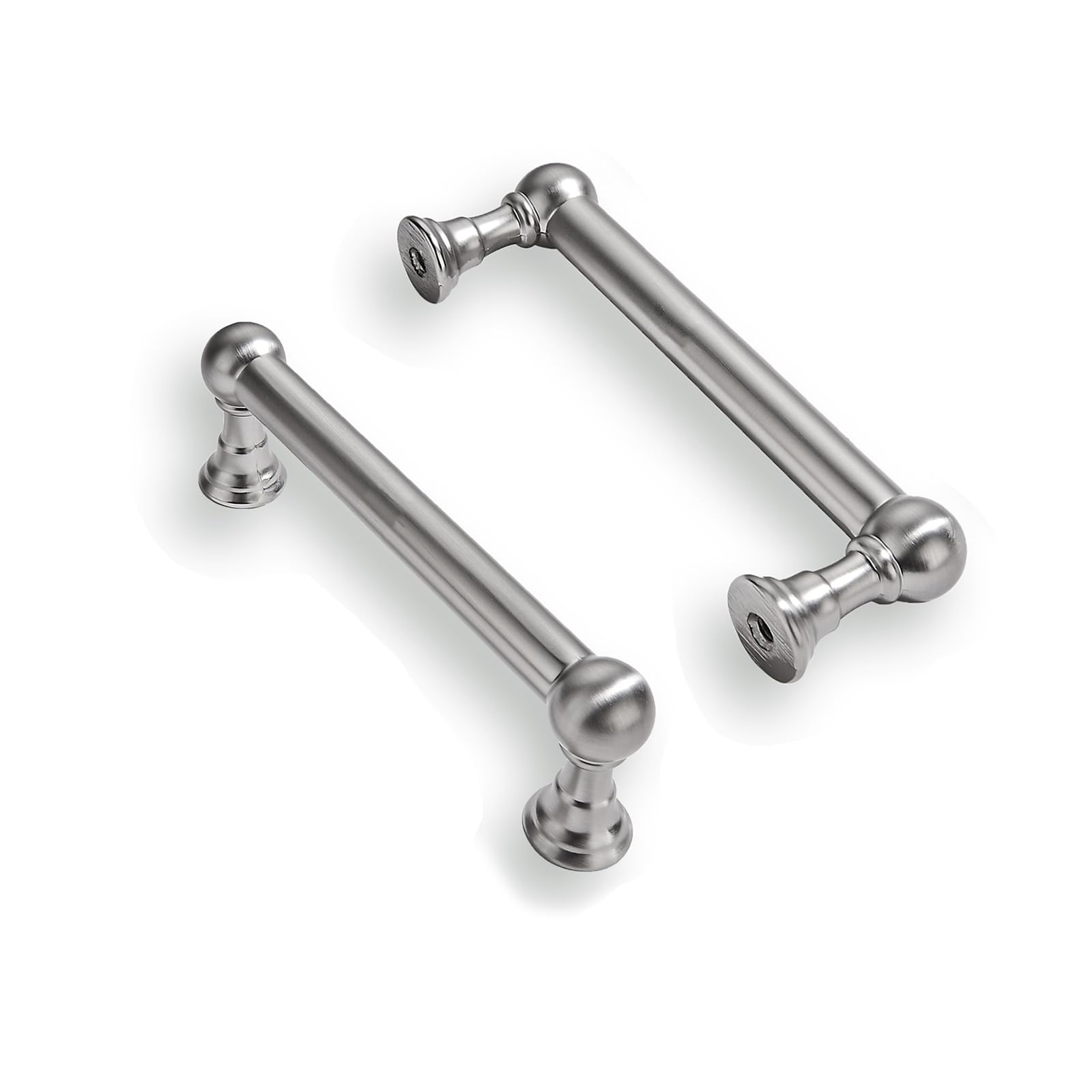 2 Pack Heavy Duty Solid Cabinet Pulls - Elegant Brushed Satin Nickel Handle for Drawers and Cabinets, 3 Inch Hole Center, Modern Kitchen & Bathroom Hardware.