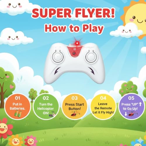 Image of Toy Plastic Helicopter Remote Control Helifor 6 + Years Boys Indoor and Outdoor Helicopter, Palm Sensing Helicopteer with led Lights (Pack of 1) (Blue)