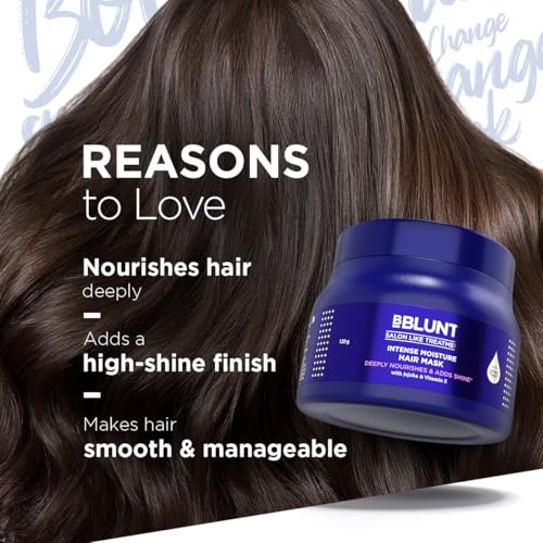 Image of BBLUNT Intense Moisture Hair Mask with Jojoba Oil & Vitamin E for Nourished & Shiny Hair - 120 g