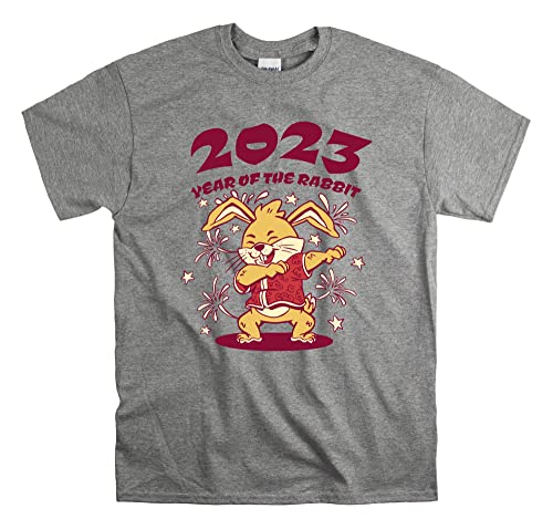 T-shirt Année chinoise du lapin 2023 Sport Grey taille L pour homme et femme