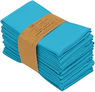 Ruvanti Cloth Napkins 12 Pack 18X18 Inch Dinner Table Napkins, Soft, Comfortable Cotton Enrich, Burgundy Napkin, Washable & Reusable Linen Napkins for Christmas, Dinner, Weddings, Bar, Cocktail Party.