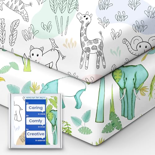 Image of TotBasic Premium Soft boy Crib Sheets, Ultra Breathable Crib Fitted Sheet, Super Stretchy Baby Bed Sheets 28''x52''x9'' Extra Deep Pocket