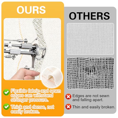 Divina Vitae 608062_1_2UNKV7RB 40 Inch × 40 Inch Large Overlocking Tufting Cloth With Marked Lines Primary Monks Cloth Cotton Punch Needle Fabric For Rug Tufting Supplies Punch Needle Cloth Embroidery Fabric thumb #2