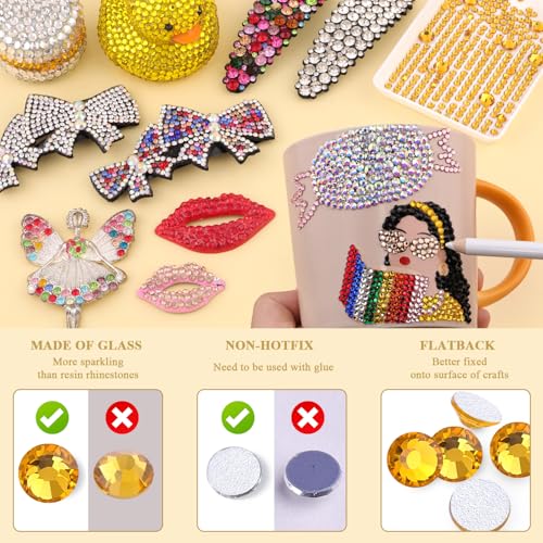 Image of 3000PCS SS20 /5mm Crystal Glass Rhinestones for Bedazzling (Topaz) | Flatback Rhinestones for Crafting DIY Nail Art Makeup Decoration, Gems Diomand Charms for Tumbler Shoes Clothing Mug