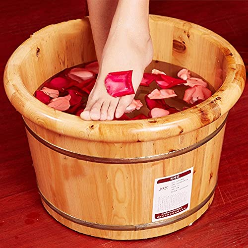 Cubeta de Madera para Remojar Pies con Tapa y Ruedas miniatura 2