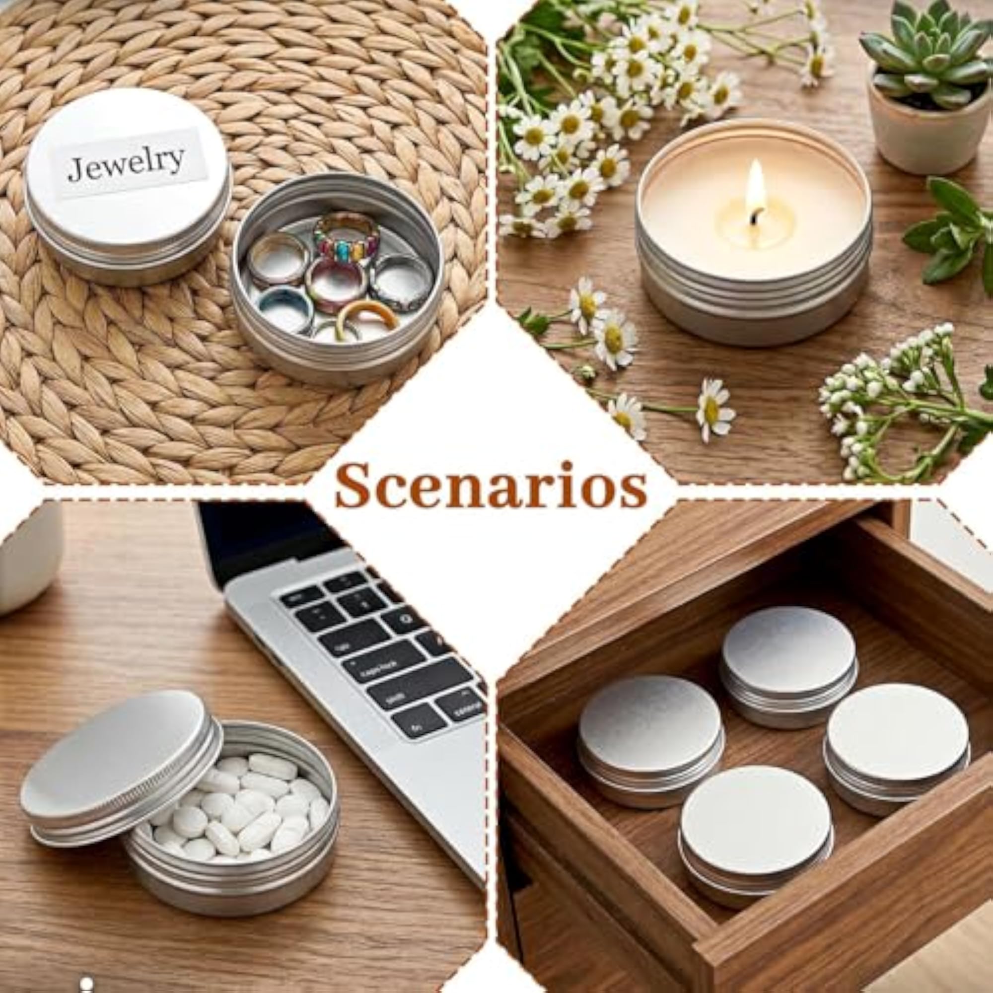 2PCS Cream & Lip Balm Containers, 60ml Circular Design