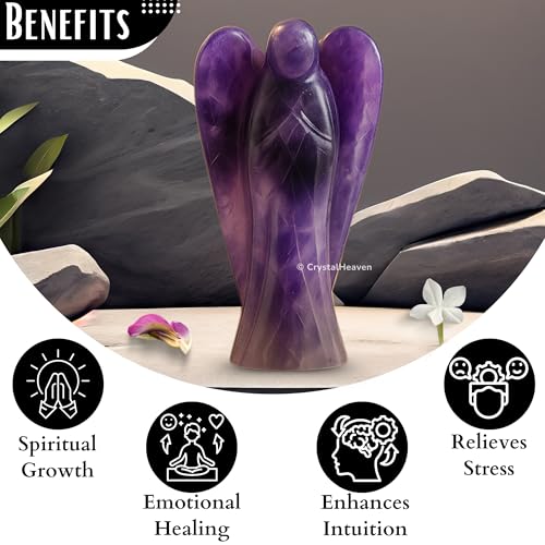 Image of Amethyst Crystal Angel Pocket Figurines Idol
