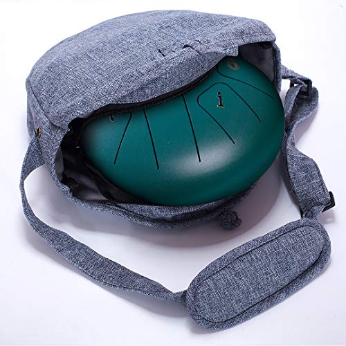 Steel Panda Drum Tank Drum Standard 11 Key 11 Notes 10 Inch Percussion Instrument with Drum Mallets and Carry Bag (10 inch, Dark Green)