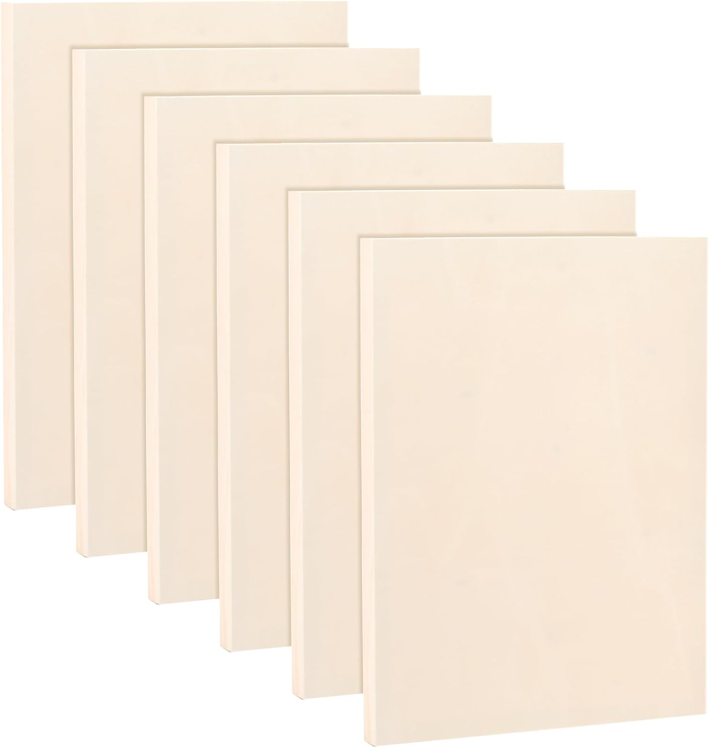 Frcctre 6 Pack 9 x 12 Inch Wood Canvas Panels, Unfinished Wooden Canvas Boards Wood