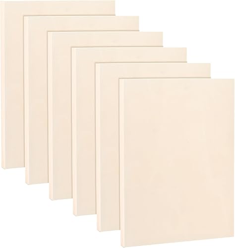 Frcctre 6 Pack 9 x 12 Inch Wood Canvas Panels, Unfinished Wooden Canvas Boards Wood Cradled Painting Panel Boards for Pouring, Art, DIY Crafts,