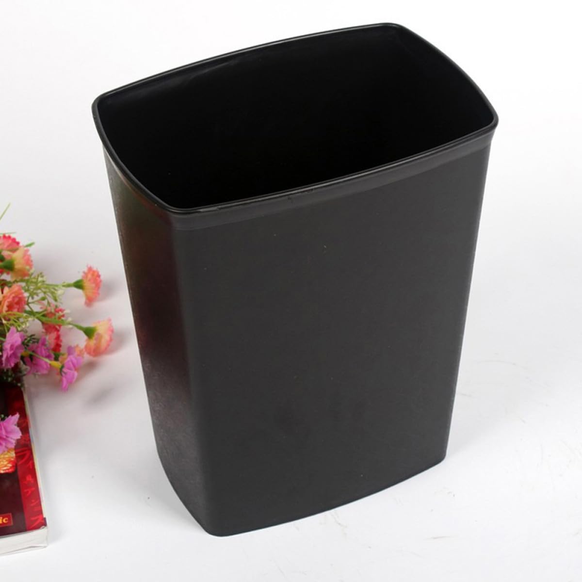 Bidone della Spazzatura Piccolo 2 Pezzi in Abs Nero da 14l Apertura Ampia, Resistente e Stile Semplice, per Bagni e Sotto i Mobili