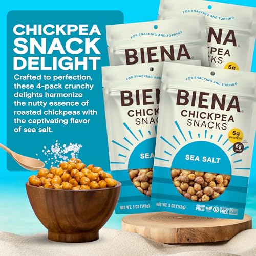 image for BIENA Chickpea Snacks - Crunchy Roasted Chickpeas - High Fiber Vegan P