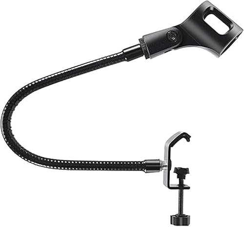 Soporte de brazo para micrófono, soporte de micrófono de escritorio flexible de 13 pulgadas, micrófono grueso, escritorio resistente con abrazadera