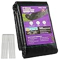 PRO-FOR 3FT x 100FT 3.2oz Heavy Duty Weed Barrier Landscape Fabric – Premium Woven Ground Cover for Gardening, Farming & Driveways, Breathable Weed Control Cloth with 10 U-Shaped Securing Pegs