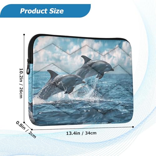 Funda para portátil 13-14 pulgadas con diseño de delfines miniatura 3