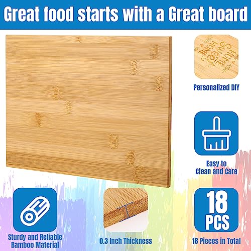 18-Pcs-Wood-Cutting-Board-Bulk-Kitchen-Chopping-Boards-Large-Serving-Board-Wooden-Cutting-Board-Set-for-Kitchen-Meat-Cheese-Bread-Vegetables-16-x-11Bamboo-Wood