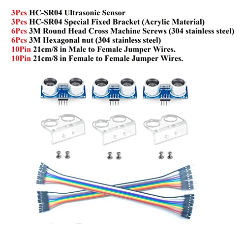 Image of WWZMDiB HC-SR04 Ultrasonic Sensor Module Compatible with for Arduino R3 MEGA Mega2560 Duemilanove Nano Robot XBee ZigBee (3 Pcs HC-SR04 Ultrasonic Sensor)