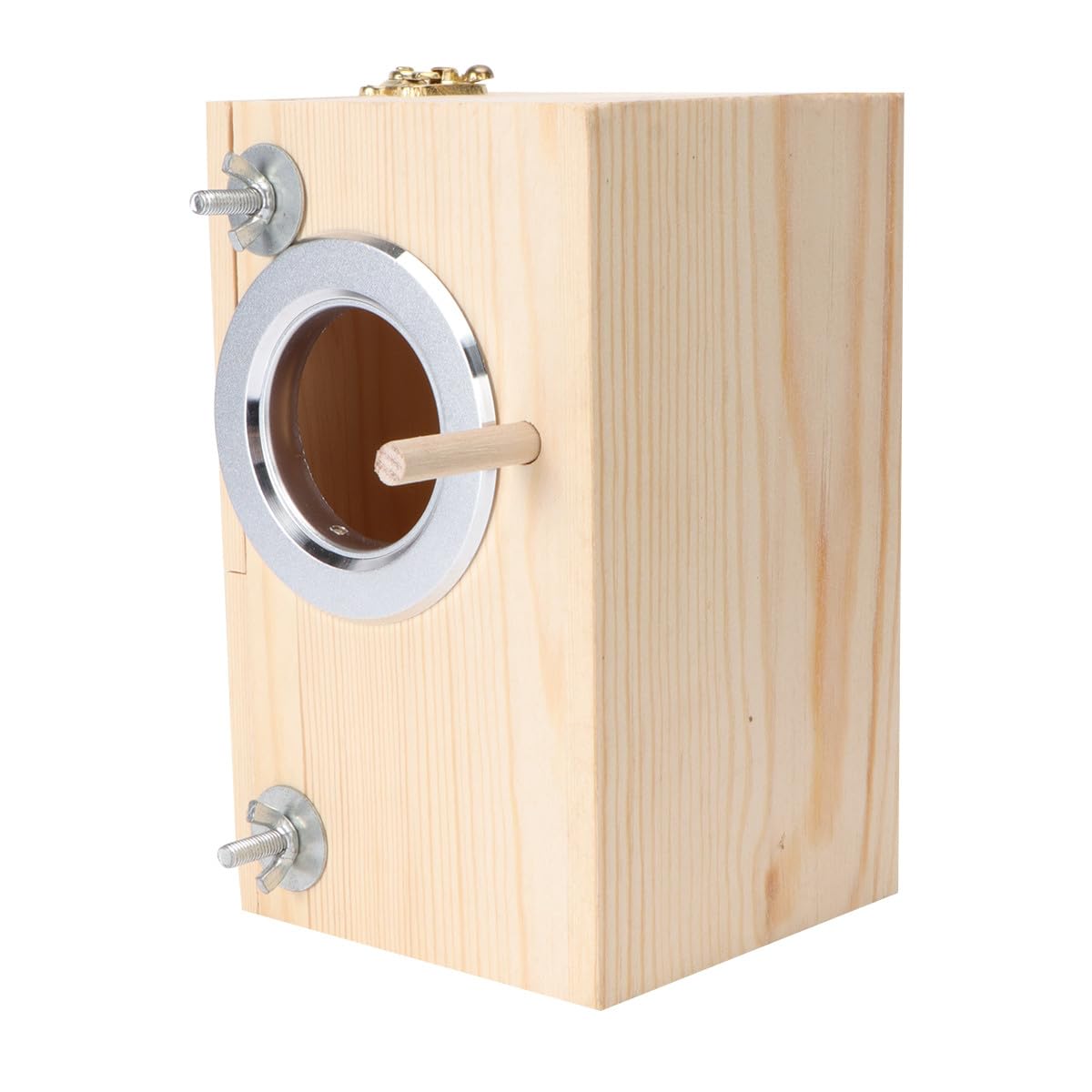 BETOOKY Nido di Uccelli in Legno di Pino per Pappagalli, Casetta per Uccelli da Giardino Esterno, Apertura Destra, Resistente alla Ruggine, per Allevamento e Decorazione Casa e Voliera