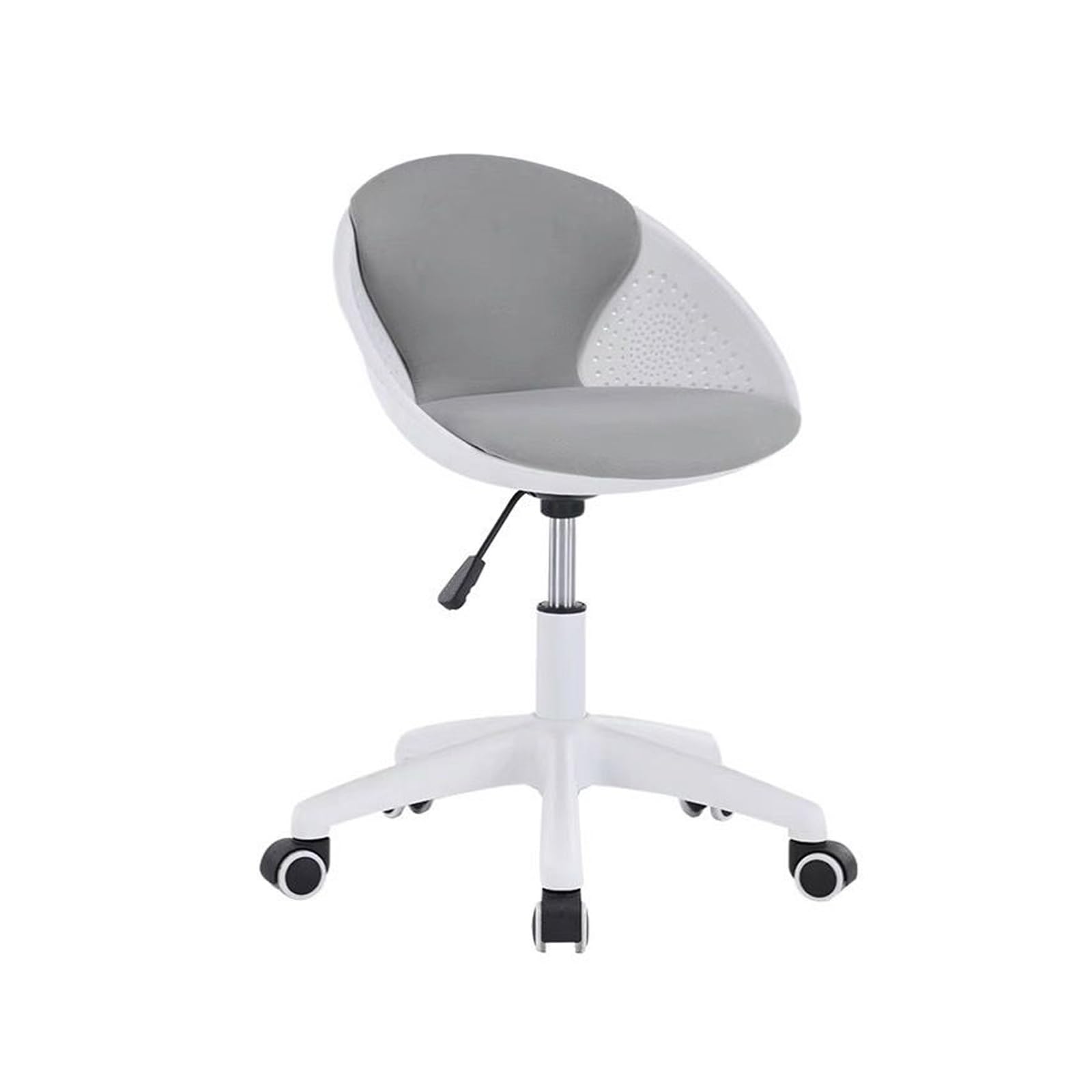 High Kitchen Stool with Adjustable Backrest Height 44-56 cm Swivel Stool with Wheels Hairdressing Chair 4 Colours for Hairdresser, Office, Home (Chrome)