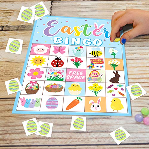 Easter Bingo Game Cards for 24 Players Sunday School Game Boy Girls Spring Easter Party Supplies Preschool Classroom Activity