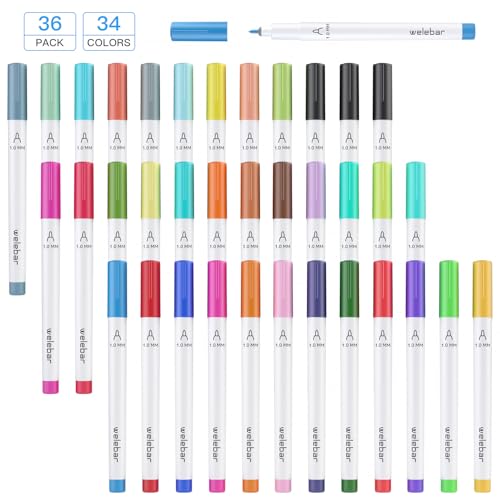 Welebar 1.0 Tip Marker Pens for Cricut Joy/Joy Xtra, 36 Assorted Medium Point Pens for Writing Drawing - Image 4