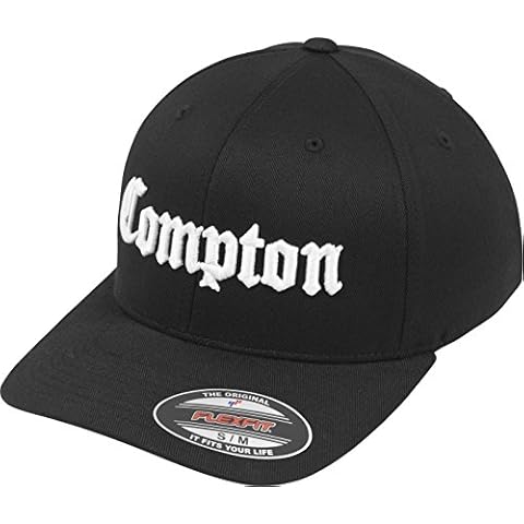 Mister Tee Herren Compton Flexfit Cap Kappen, Blk/Wht, S/M Cover