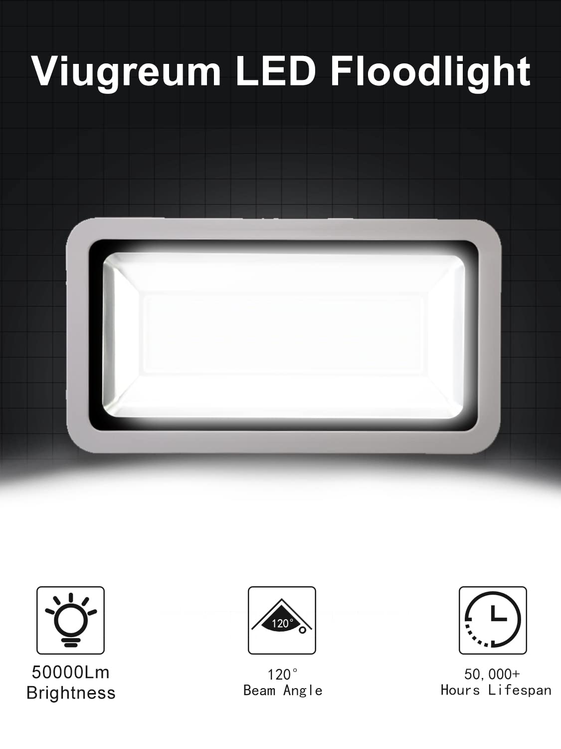 Viugreum 500W LED Flood Light, Outdoor Security Lights Super Bright Work Lights, Waterproof IP65,40000LM(5000K)Daylight White, Wall Washer Light,Security Floodlights for Garage, Warehouse?Garden,Yard