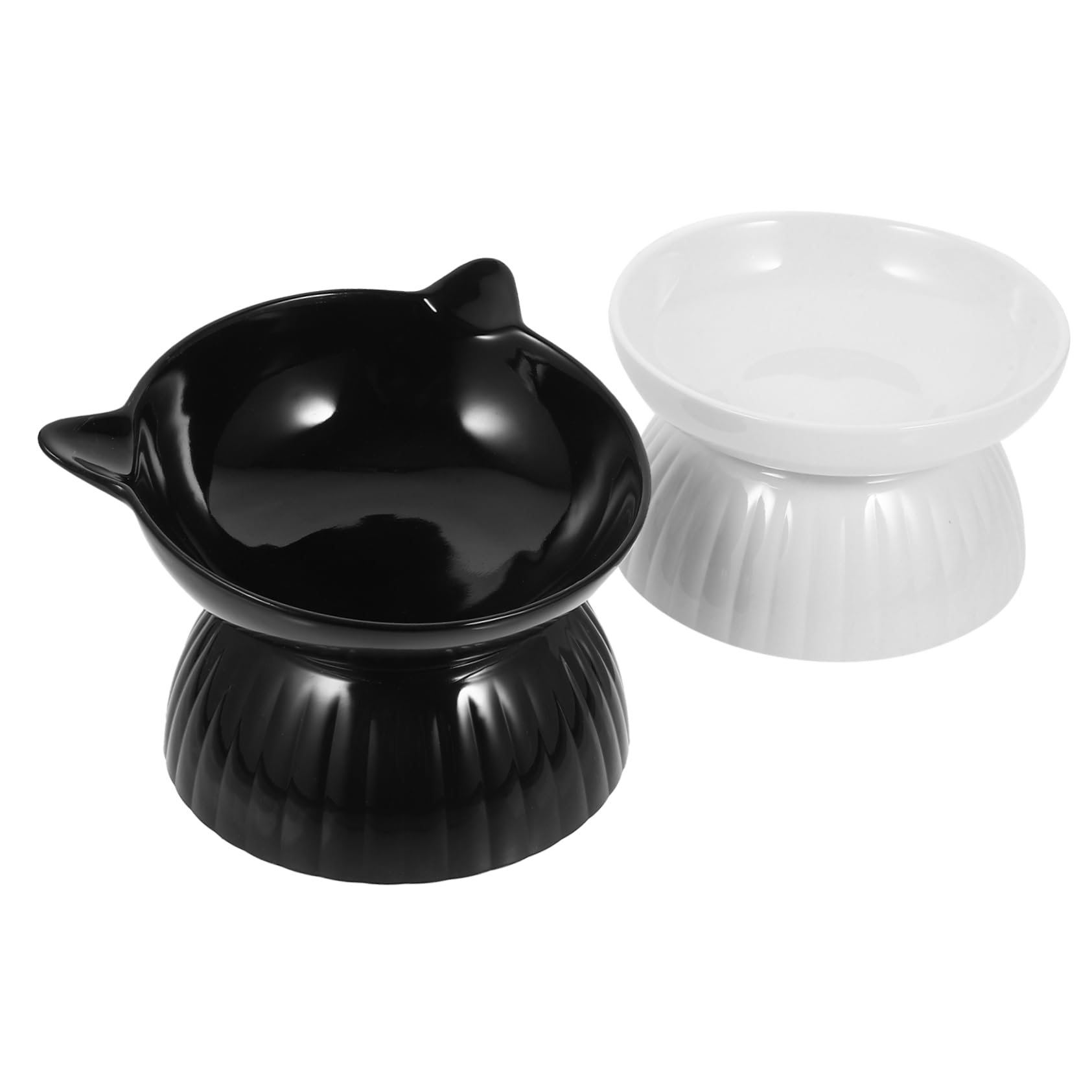 VANZACK 2sets Ciotola Rialzata Per Gatti Ciotola Ceramica Per Gatti Per Cibo Per Antiscivolo Per Facile Da Pulire Per
