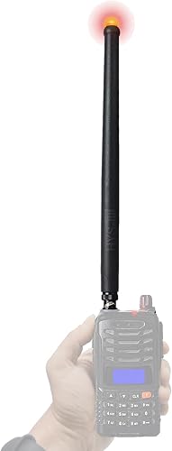 HYSHIKRA Antena de goma BNC de doble banda, 144430 Mhz 20 W Antena de radio de mano con luz LED para Icom IC-V8 IC-V80 IC-V82 IC-U82 Uniden Radio