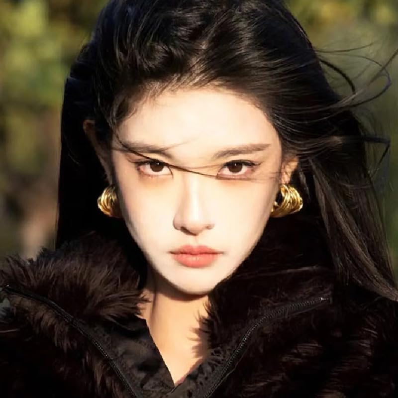 C-shaped gold circle wrapped multi-layer vintage earring jewelry3