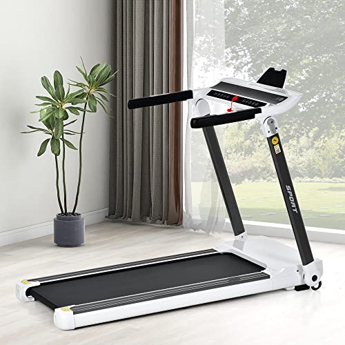 Image of Portable Compact Treadmill for Home, Foldable Small Mini Treadmills for Small Spaces, 3.5 HP Motorized Walking Pad Treadmill with Bluetooth, 14 KM /H, 330 LBS Capacity