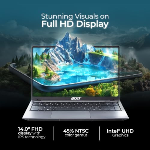 Image of Acer Aspire 3, Intel Core 3-100U Processor, 8GB RAM /256GB SSD, 14.0 inch /35.56 cm, Full HD IPS Display, Windows 11 Home, Intel UHD Graphics, Steel Gray, 1.45 Kg, A324-53, Premium Thin and Light Laptop